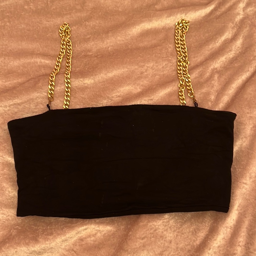 Crop top with gold hardware chain
